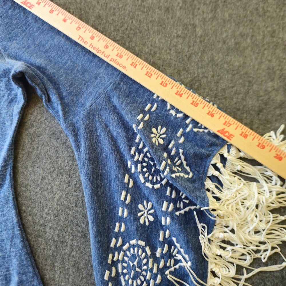 Altar'd State Embroidered Fringe Butterly Sleeve Top Size L Boho Flowerchild EUC - Picture 8 of 11